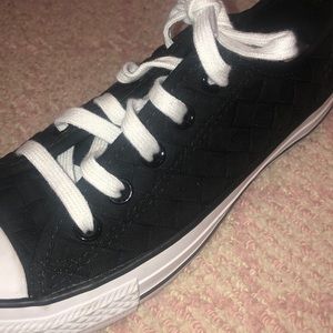 Black woven Converse